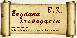Bogdana Krspogačin vizit kartica